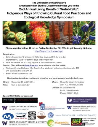 2nd Annual Indigenous Ways of Knowing Symposium Flyer