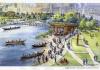 Sketch of proposed canoe house on South Lake Union by architecture firm