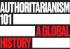 Authoritarianism 101 graphic with bold black, white, and red text reading “A Global History #AHRSyllabus.