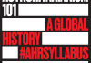 Authoritarianism 101 graphic with bold black, white, and red text reading “A Global History #AHRSyllabus.